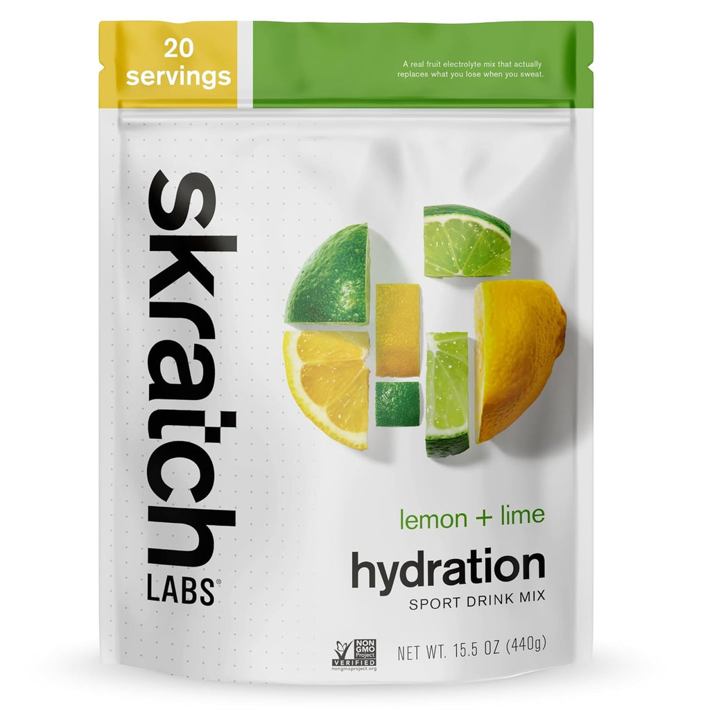 Skratch Labs Hydration Powder | Sport Drink Mix | Electrolytes Powder for Exercise, Endurance, and Performance | Lemon + Lime | 20 Servings | Non-GMO, Vegan, Kosher