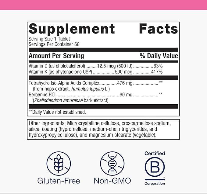 Metagenics Ostera Supplement with Vitamin D, K and Berberine to Promote Healthy Bone Remodeling in Postmenopausal Women - 60 Tablets