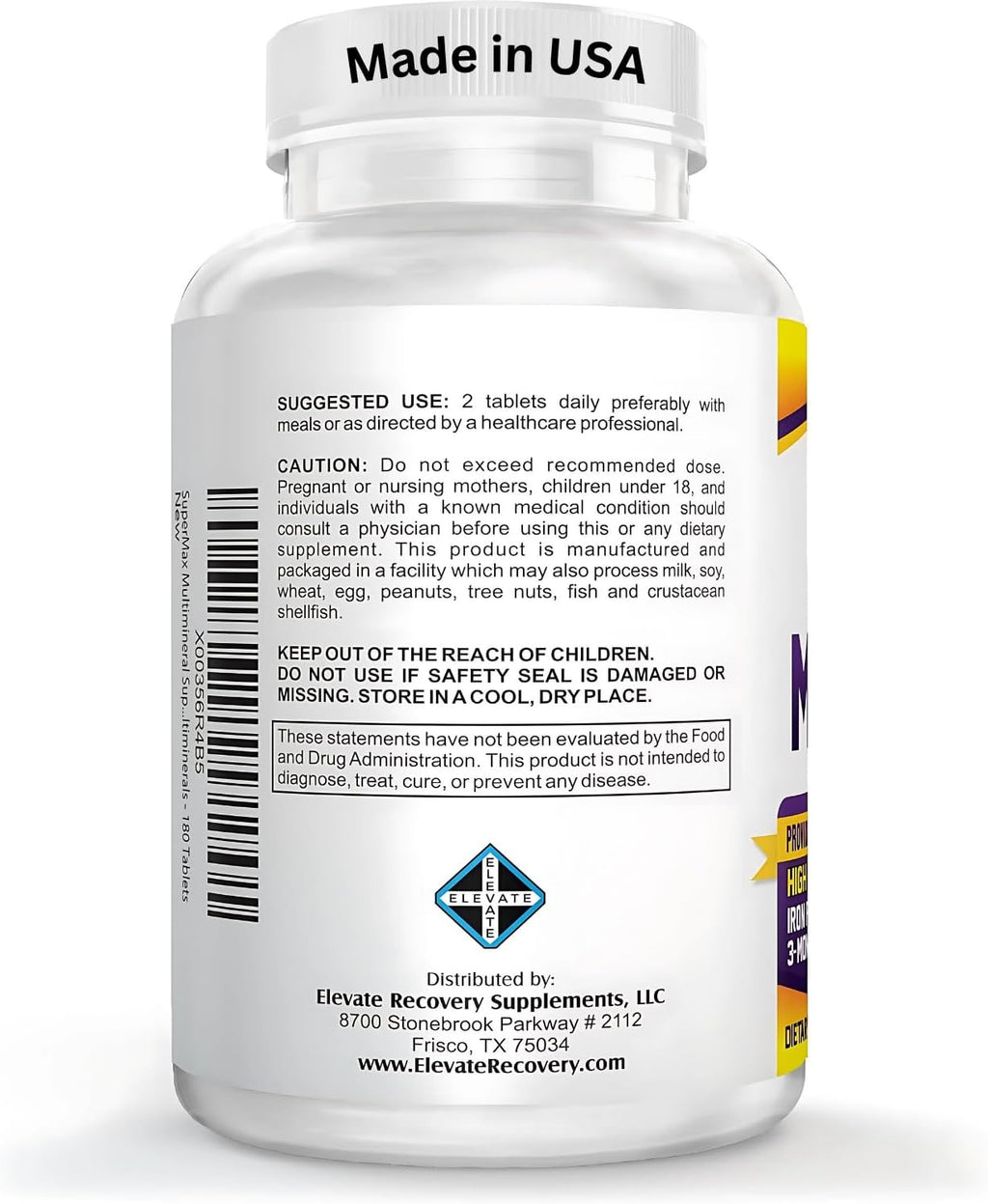 3-Month Multimineral Supplement (Iron Free) Natural Multiminerals | High-Potency Multi Mineral Supplements (15-in-1) Blended Minerals Formula | Mineral Complex | 90-Day Bulk Supply | 180 Tablets