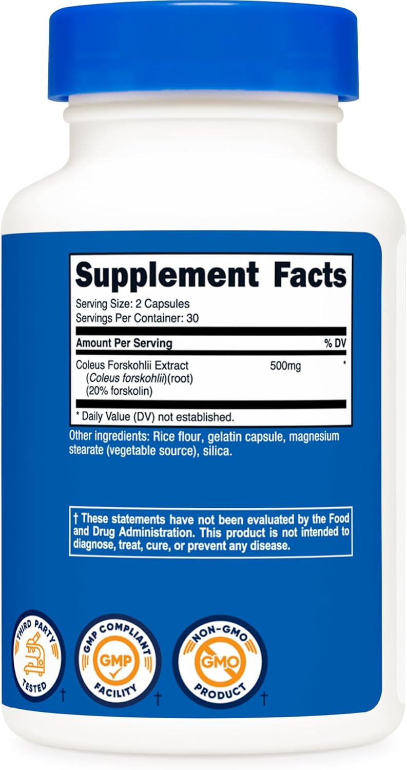 Nutricost Coleus Forskohlii 500mg, 60 Capsules - Maximum Strength Formula