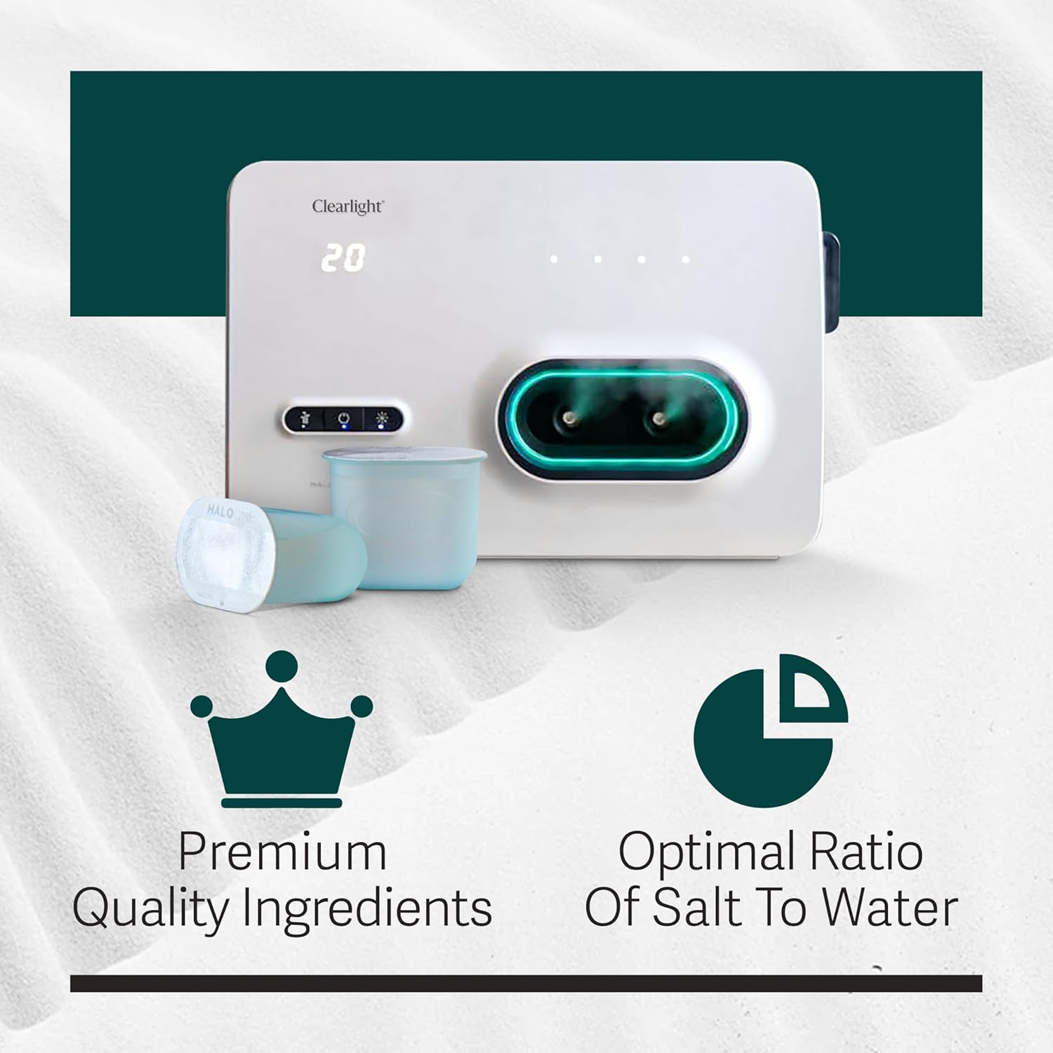 Clearlight Natural Respiratory Support Capsules for Halo ONE Halotherapy Device - Home Wellness Solution for Enhanced Breathing Comfort