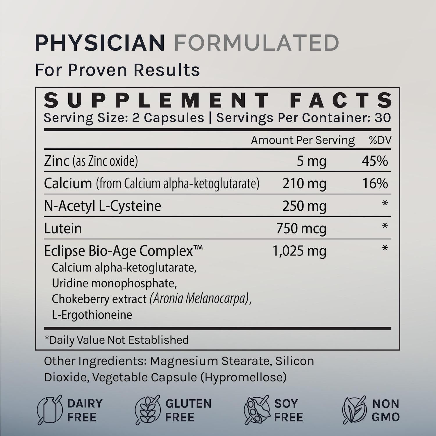 InfiniWell InfiniAge Longevity Supplements - Advanced Cellular Health Supplements with Lutein, N-Acetyl Cysteine (NAC) & Low Dose Zinc - Support Nutrient Sensing & Mitochondrial Health (30 Capsules)
