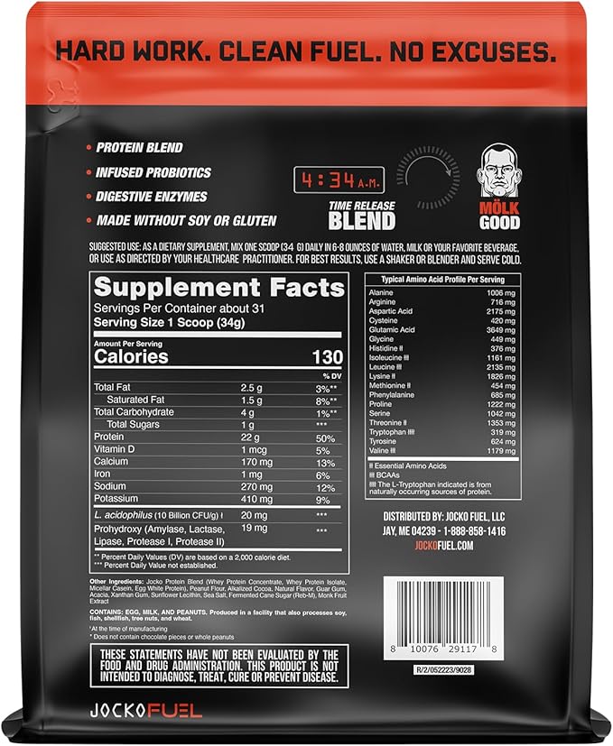 Jocko Fuel Protein Bundle (2 Pack) - Chocolate Peanut Butter (2lb) + Vanilla (2lb) - Supports Muscle Recovery & Growth