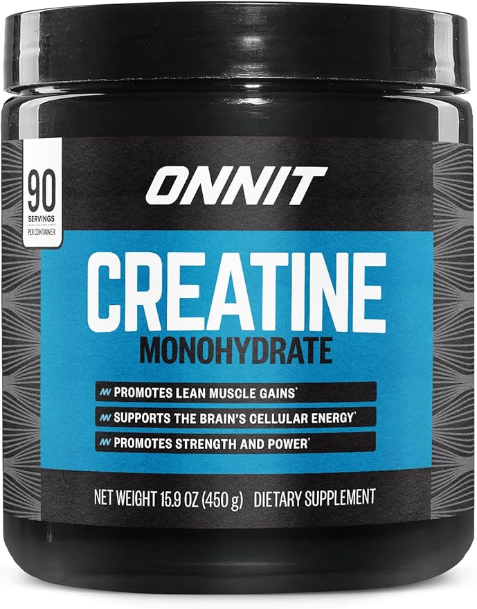 ONNIT Creatine Monohydrate Powder – Unflavored, 90-Serving Value Size – Supports Strength, Lean Muscle, and Brain Energy† – Keto Friendly, No Fillers, 90 Servings, 5.29 oz