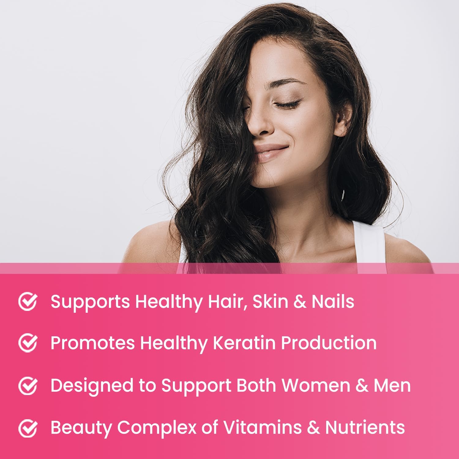 NutraChamps Hair Skin & Nails Gummies, Biotin with Collagen & Keratin, 5000mcg Biotin Beauty Complex, Vitamin Supplement, Berry, 120 Count, Healthy Hair, Radiant Skin & Strong Nails (Pack of 2)