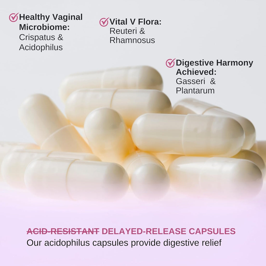 Lactobacillus Rhamnosus, Reuteri, Gasseri, Plantarum, Crispatus, Acidophilus Probiotics - Probiotics for Women *USA Made & Tested* Women Vaginal Health, Gut and Digestive Health - 30 Capsules