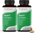 LifeSeasons Puri-T - Liver Cleanse & Detox Support Supplement - Resveratrol N-Acetyl Cysteine Milk Thistle Artichoke & Turmeric - Supports Tissue Regeneration & Healthy Bile - 60 Capsules (Pack of 2)