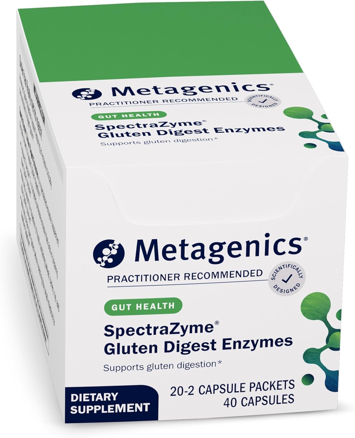 Metagenics SpectraZyme Gluten Digest Enzymes - Digestive Enzyme - Help Digest Wheat, Barley & Rye Grains* - Gut Health Supplement* - Non-GMO, Gluten-Free & Vegetarian - 40 Capsules