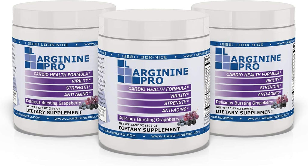 L-ARGININE PRO | 5,500mg L-Arginine Plus L-Citrulline 1,100mg Grape Powder Drink Mix Supplement for Increased Nitric Oxide Production