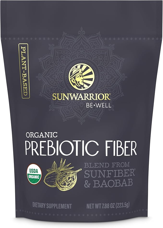 Fiber Supplement Prebiotic Organic | Vegan Fiber Supplement Plant-Powered Gut Health Booster with Pure Ingredients for Digestive Harmony | Vegan & Non-GMO | 8oz Pouch (30 SRV) Be Well by Sunwarrior
