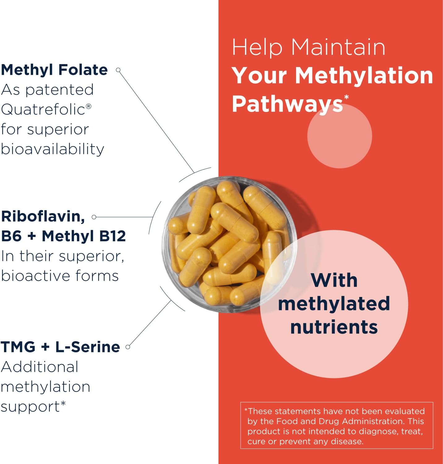 Designs for Health Homocysteine Supreme - Methylated B Vitamins with Riboflavin, B6, B12, Folate, L-Serine & TMG for Brain Support & Heart Health - Methylated Multivitamin (120 Capsules)