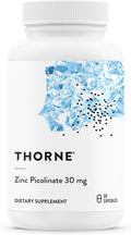 THORNE - Zinc Picolinate 30 mg - Well-Absorbed Zinc Supplement for Growth and Immune Function* - 60 Capsules