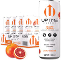 UPTIME Energy Drink, Blood Orange Sparkling, 12 Pack, Vitamin C, L Theanine, Calcium, Sugar Free Energy Drinks for Focus Support, 142mg of Natural Caffeine, 0 Calories, Clean, Natural, 12 fl oz Cans
