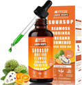 Soursop Bitters Liquid Drops 10 in 1 with Sea Moss, Moringa, Turmeric, Black Seed Oil, Oregano, Ashwagandha | Herbal Extracts for Overall Health-Enhancing | Vegan, Non-GMO | 2 Fl Oz (Orange flavor)