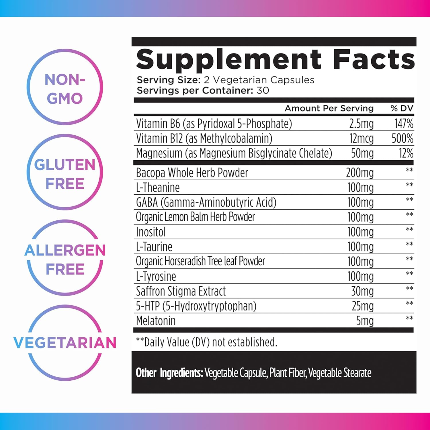 Livingood Daily Mood Support Supplement for Women & Men, 14-in-1 Formula with L Theanine, Lemon Balm, GABA, Saffron, 5-HTP & B12, Supports Focus & Emotional Wellness, Gluten Free, Vegan, 60 Capsules