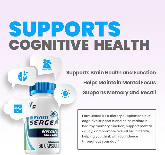 Neuro Serge Advanced Formula Capsules – Neuro Serge Natural Blend Focus Memory Support Supplement and Reviews (3 Pack – 180 Capsules)