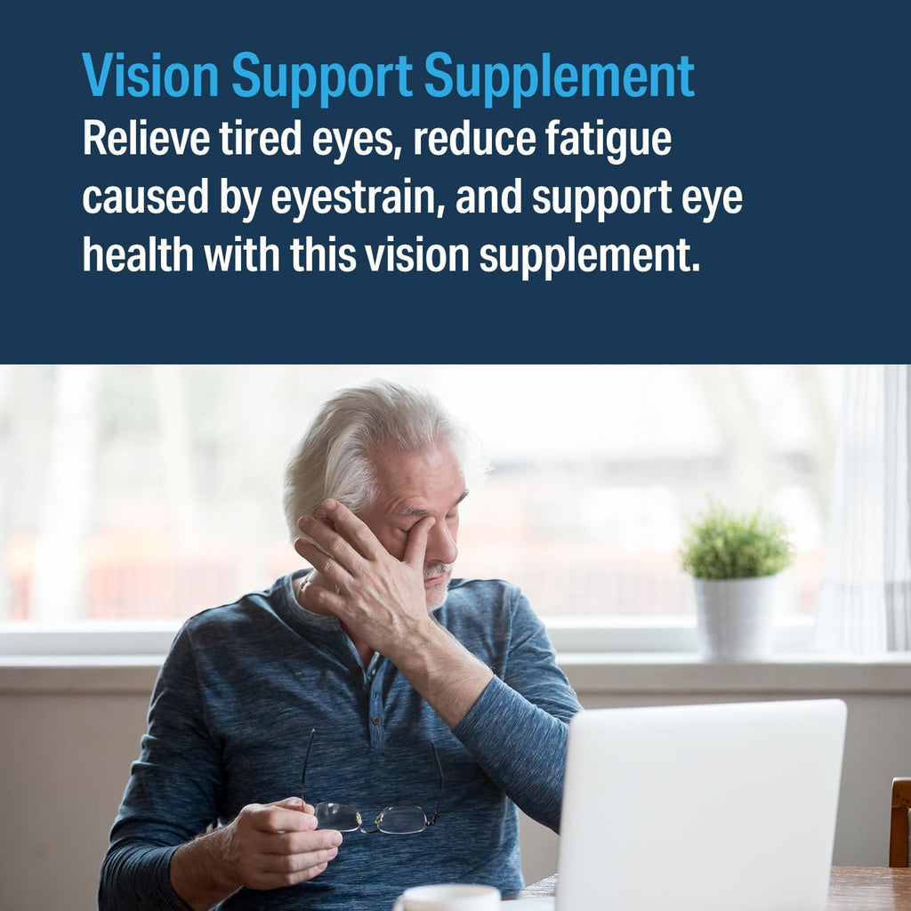 – Advanced Vision Formula Supplement, Healthy Vision, Eye Function Support, Eye Vitamins, Lutein, Zeaxanthin, Vitamin A, C, Zinc, Gluten Free, Dairy Free, Vegan (60 Tablets)
