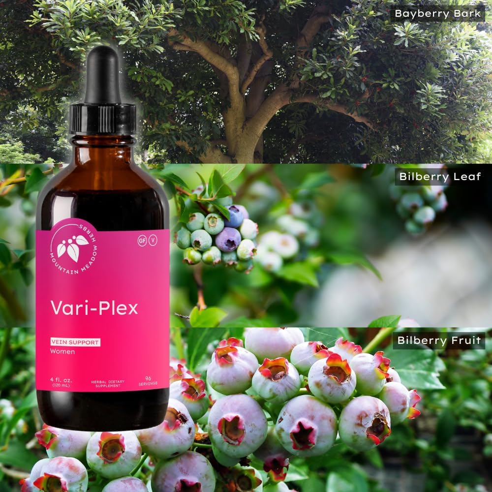 Mountain Meadow Herbs Vari-Plex - Natural Vein Support for Women, Promotes Healthy Circulation, Capillary & Vein Health, Fast-Acting Liquid Herbal Extract 4oz