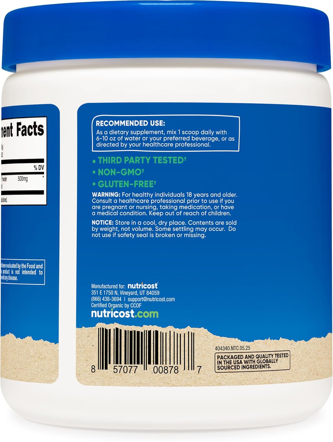 Nutricost Organic Mucuna Pruriens Powder (250 Grams) - Gluten Free, Non-GMO & Vegetarian Friendly