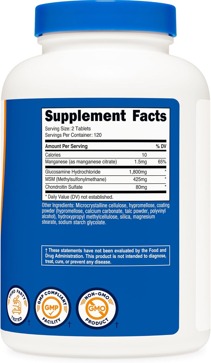 Nutricost Glucosamine 1800mg with Chondroitin & MSM, 240 Tablets, 120 Servings - Non-GMO, Gluten Free