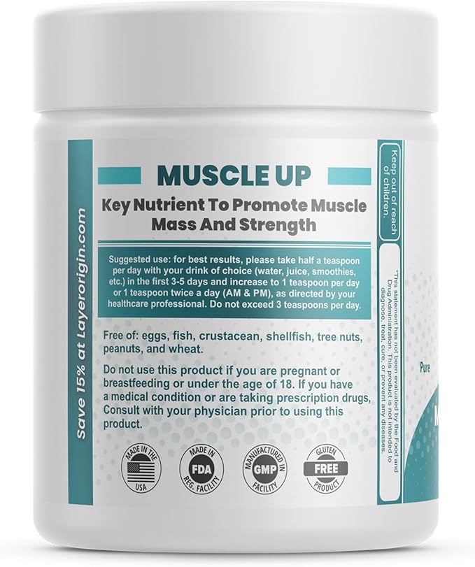 Layer Origin 6'-Sialyllactose (6'-SL HMO) for Muscle Health, GNE, Strength & Performance Support – Fast Recovery, Reduced Fatigue, 3000 mg per Serving, 60 Servings