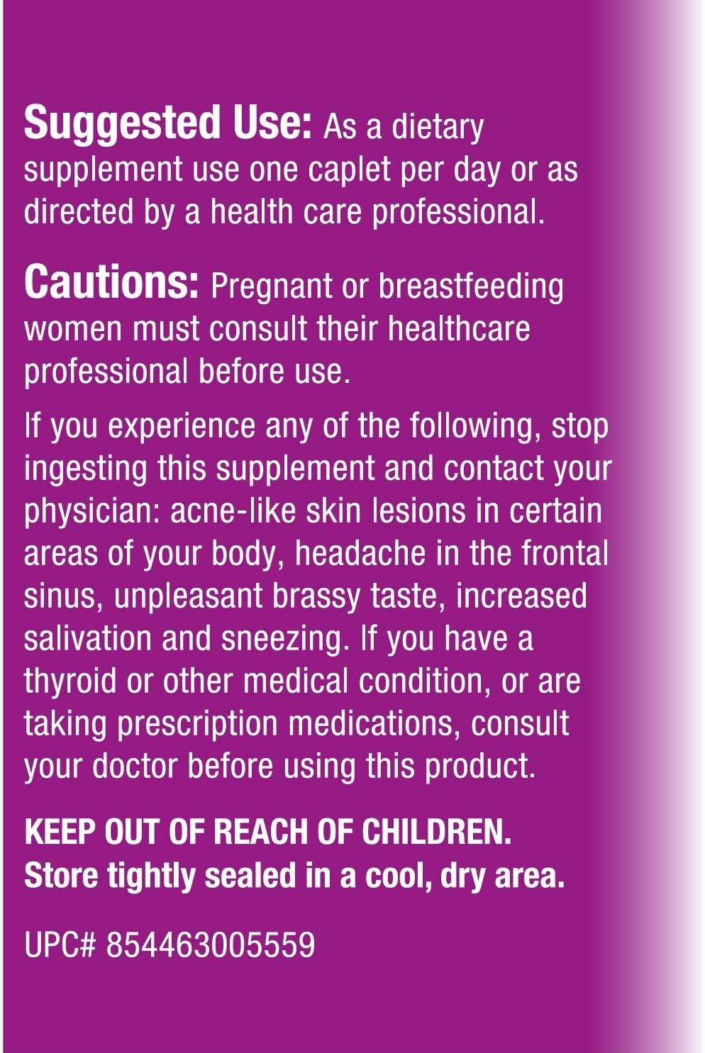 Iodine Sublime® 12.5mg 200 Caplets with Potassium Iodide