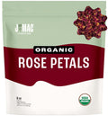 J MAC BOTANICALS Organic Rose Petals, (8 oz) Certified USDA Organic, Edible, Culinary Grade for Herbal Tea, Cooking and Crafts