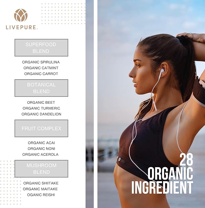 Pure Greens 210g - Greens Powder with Superfoods, Antioxidants, and Phytonutrients with Four Proprietary Blends. Easily Mix with Water or Juice. Vegan-Friendly, Naturally Sweetened with Stevia.