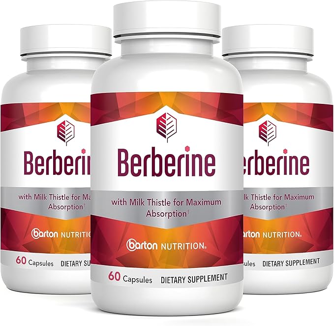 Berberine HCL 800mg, 60 Capsules - Plus with Milk Thistle for Optimal Absorption - Supports Metabolism and cadiovascular Health