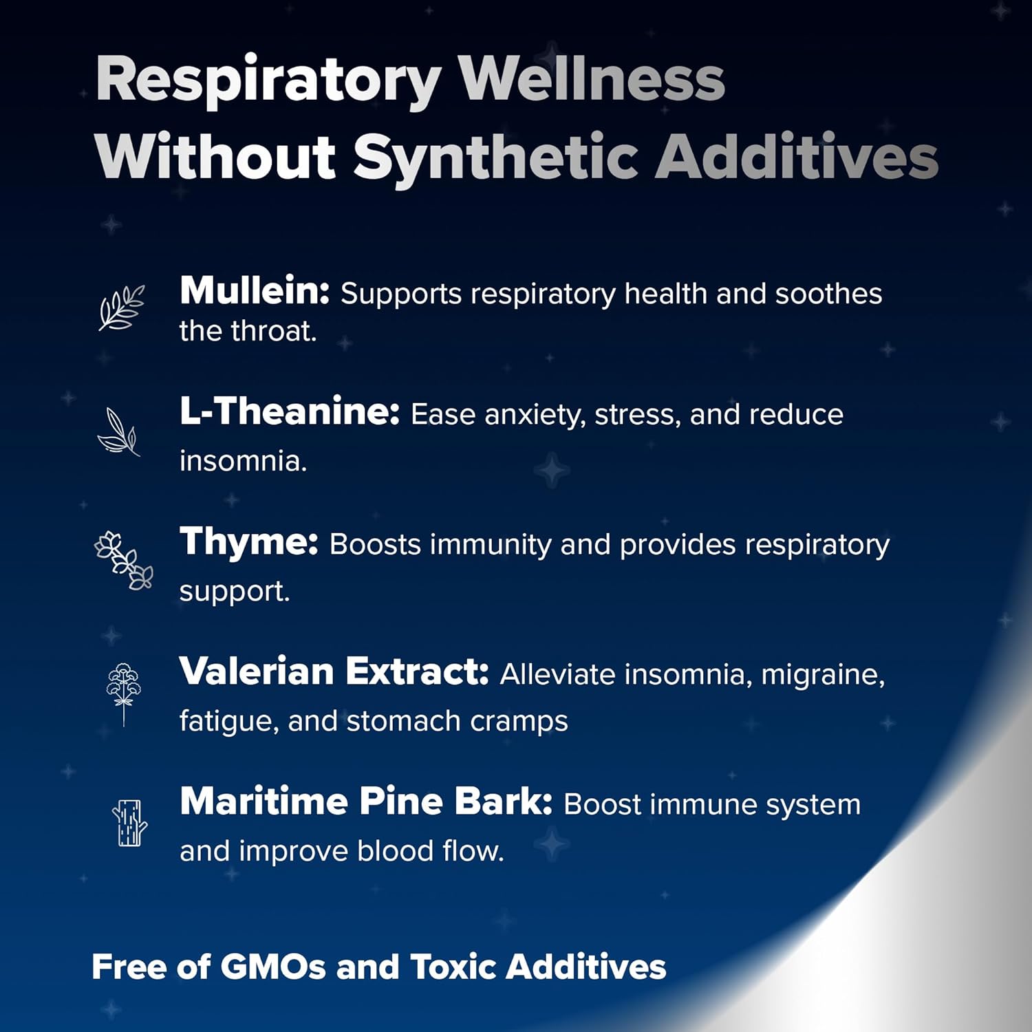 RespoClear PM (60 Caps): Nighttime Respiratory Lung Health & Sinus Support Supplement - Mullein Leaf and L-Theanine - Lung Detox for Smokers & Beyond - GMO-Free & Made in USA