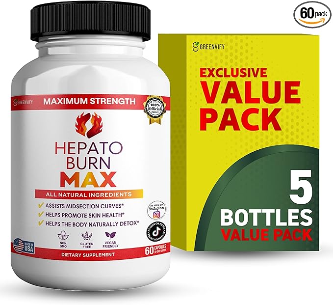 Hepato Burn Max, Maximum Strength Natural Detox Supplement, 60 Capsules, Vegan, Gluten Free (5)