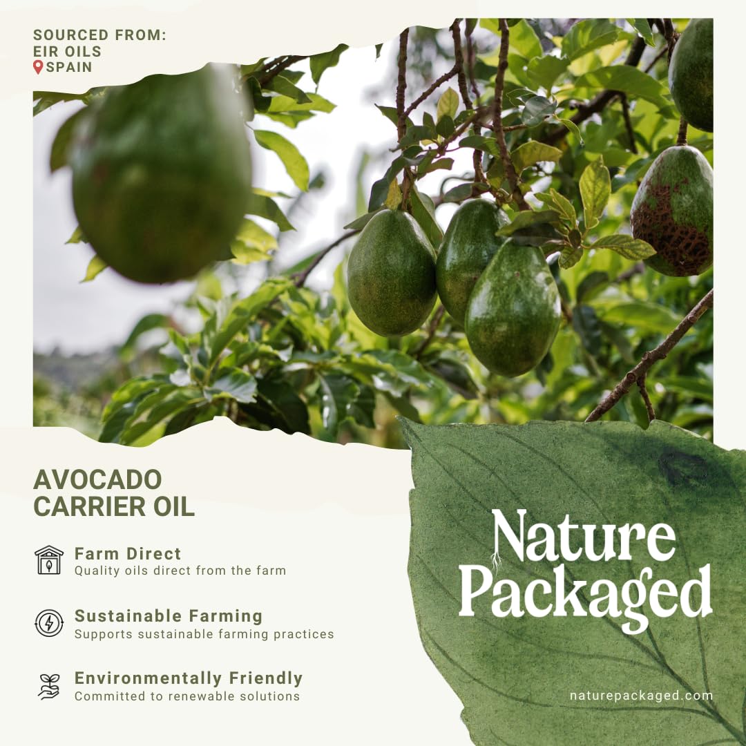 Avocado Oil - Direct from EIR Oils Farm in Spain - 100% Pure Carrier Oil for Hair, Face, and Skin - Hand-Picked, Cold-Pressed Carrier Oil - (16oz)