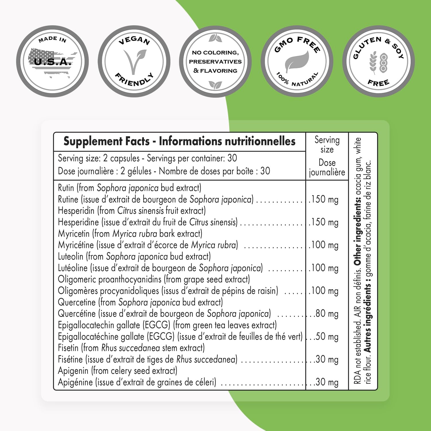 Supersmart FlavoLife (Flavonoid Complex Supplement) - with Luteolin, Myricetin, Fisetin, Rutin, Quercetin, EGCG, Apigenin, Hesperidin | Non-GMO & Gluten Free - 60 Vegetarian Capsules
