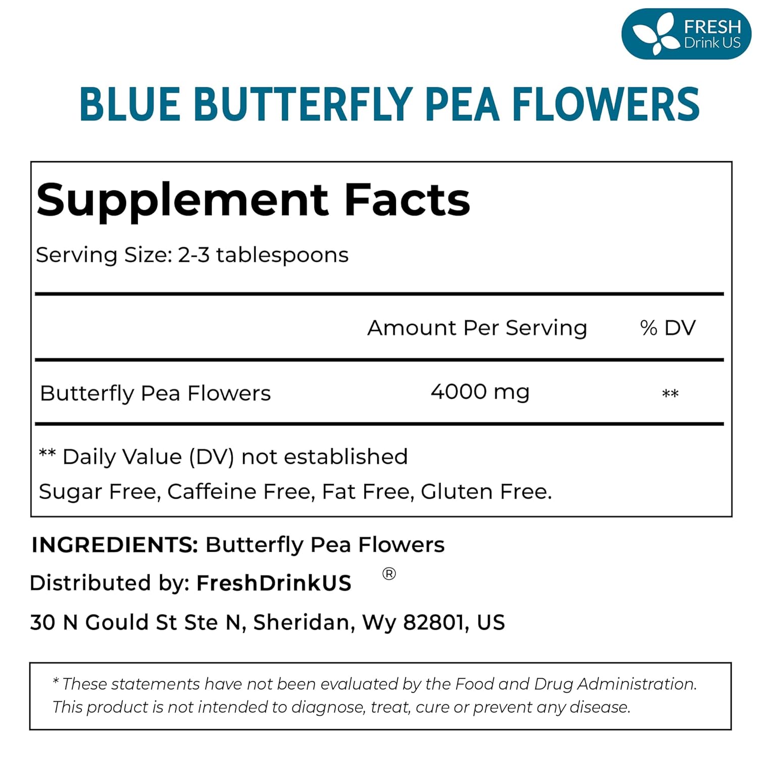 FreshDrinkUS, Premium 8oz Blue Butterfly Pea Flowers Dried – Premium Whole Flower Herbal Tea – Vibrant Blue Natural Color – Caffeine-Free Loose Flower Tea. Vegan