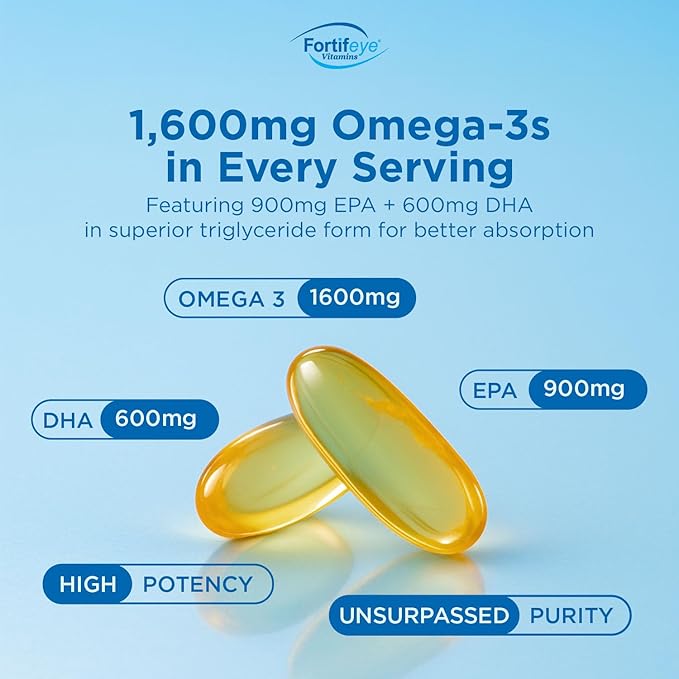 Omega 3 Fish Oil 120Count 1600 mg Made in Norway - High Potency Fish Oil Omega 3 Supplements Triglyceride Form with EPA and DHA Supplements for Women and Men No Fishy After Taste Natural Lemon Flavor
