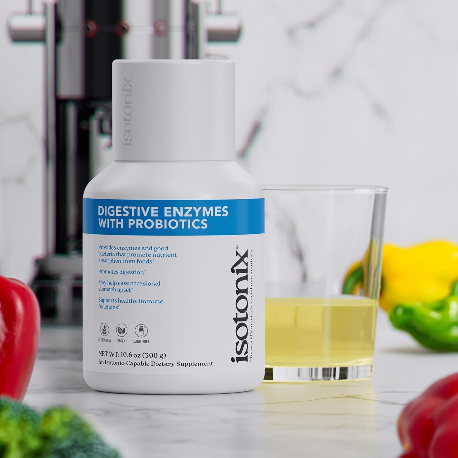 Isotonix® Digestive Enzymes with Probiotics | DigeZyme® Multi-Enzyme Complex & Lactospore® Bacillus Coagulans | Nutrient Absorption, Gut Balance & Digestive Health | Vegan, Gluten-Free | 90 Servings