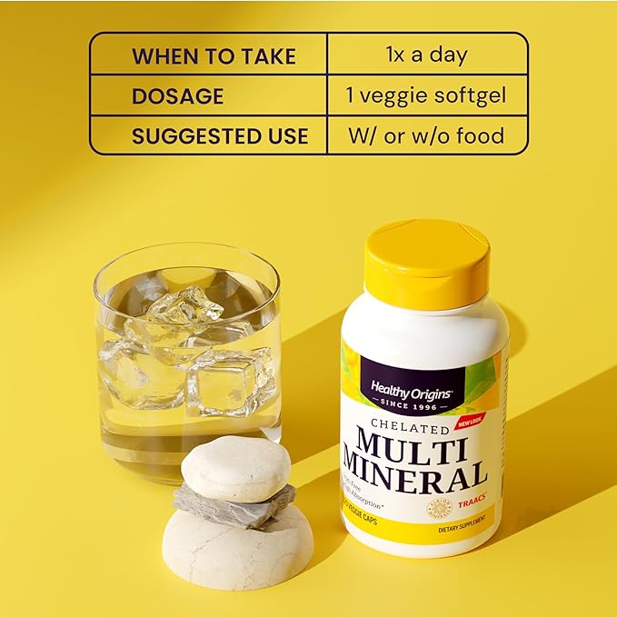 Healthy Origins Chelated Multi Mineral (Albion Minerals, Bioavailable, Non-GMO, Gluten Free), 240 Veggie Caps