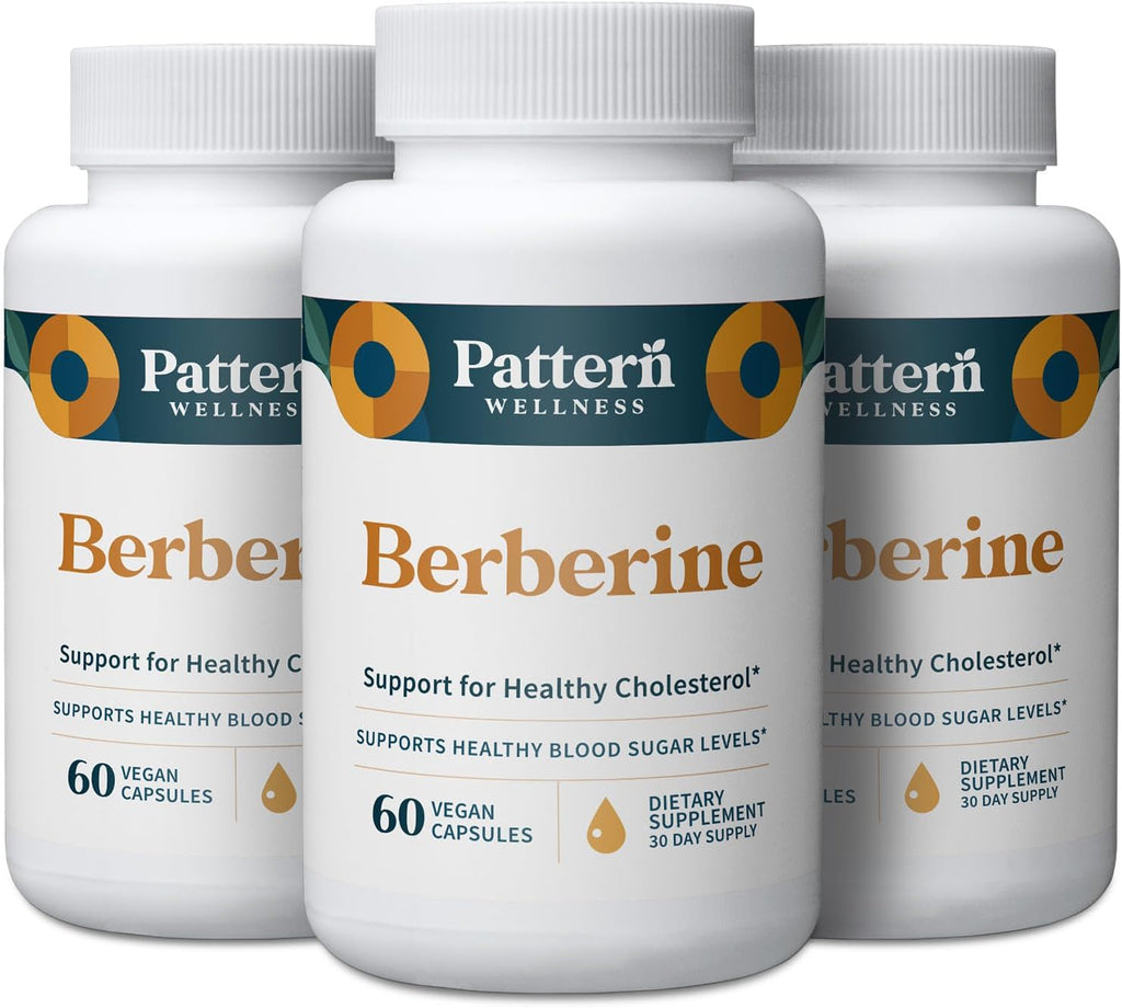 Pattern Wellness Berberine Supplement with Organic Ceylon Cinnamon – Antioxidant & Metabolic Support – Whole Body Wellness – Non-GMO – 180 Vegan Capsules