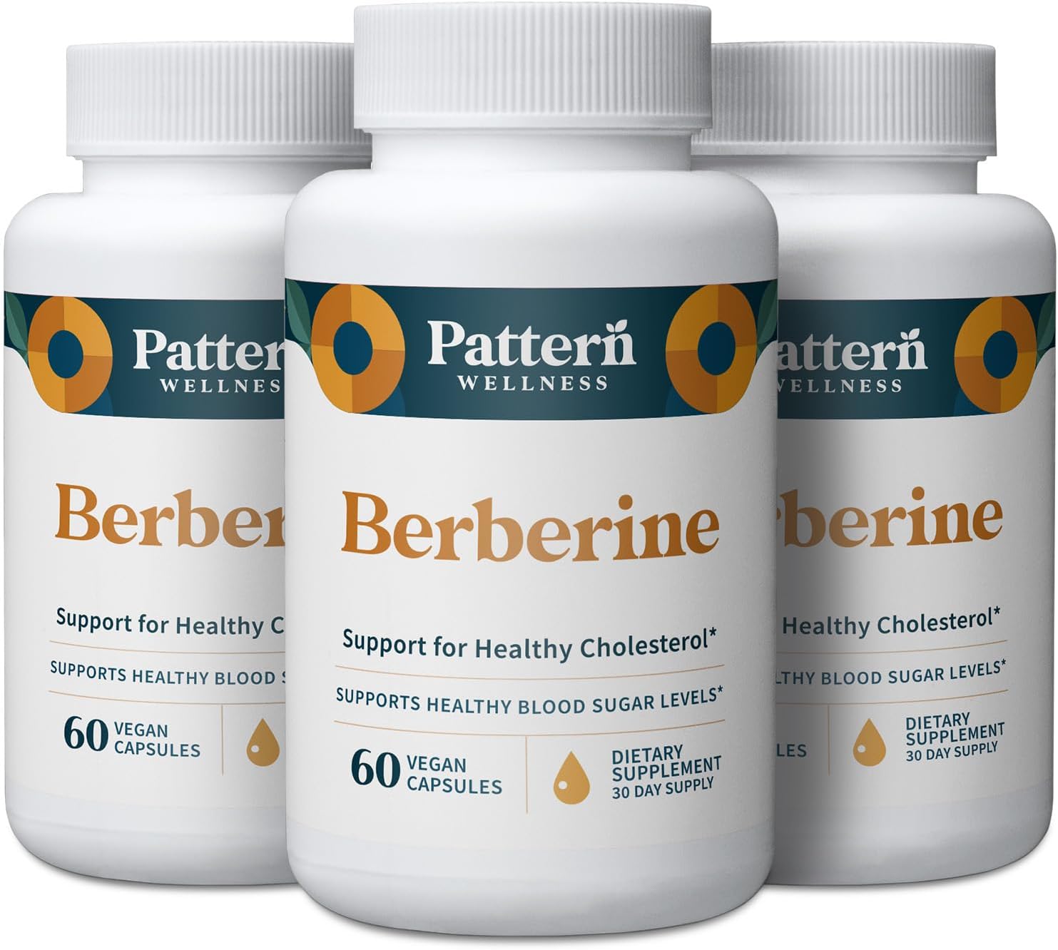 Pattern Wellness Berberine Supplement with Organic Ceylon Cinnamon – Antioxidant & Metabolic Support – Whole Body Wellness – Non-GMO – 180 Vegan Capsules