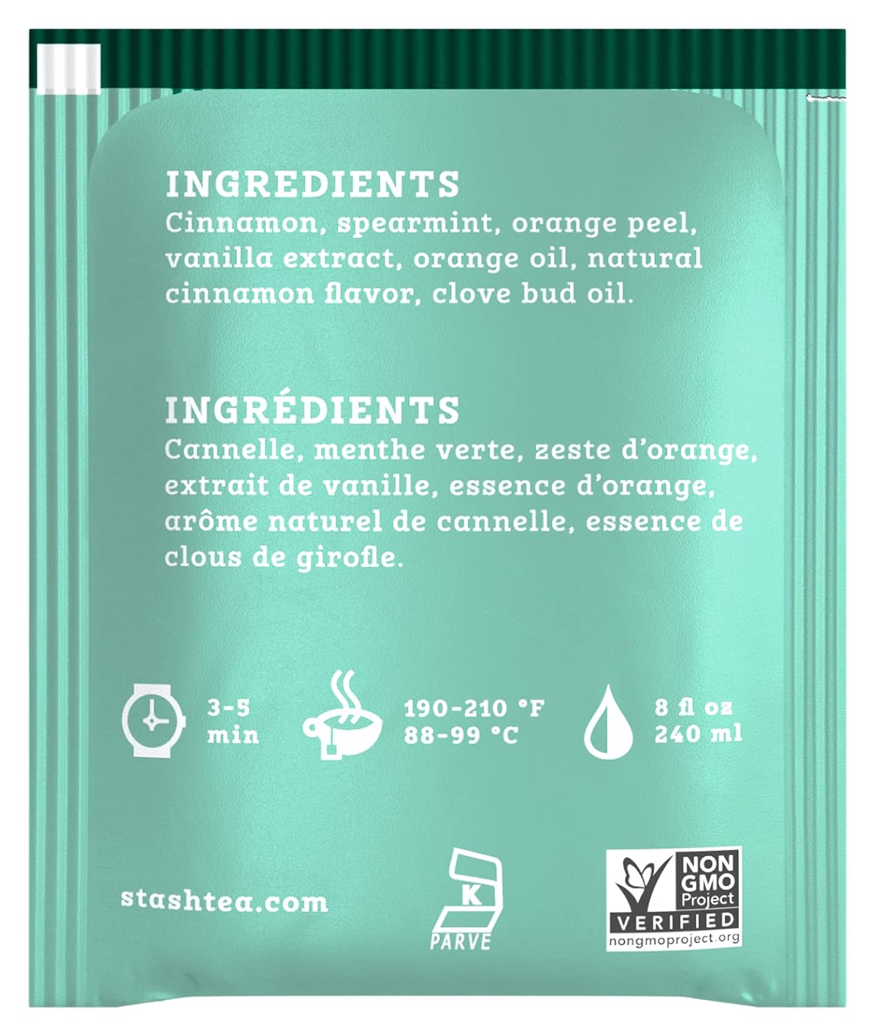 Stash Tea Christmas Eve Herbal Tea - Naturally Caffeine Free, Non-GMO Project Verified Premium Tea with No Artificial Ingredients, 100 Count (BULK PACKAGING)