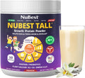 NuBest Tall Vanilla Plant-Based Protein Powder for Kids & Teens - Healthy & Immunity with Probiotics, Omega 3-6-9, Vitamin D3 + K2, Calcium & Vitamins - 10 Servings | 2 Week Supply