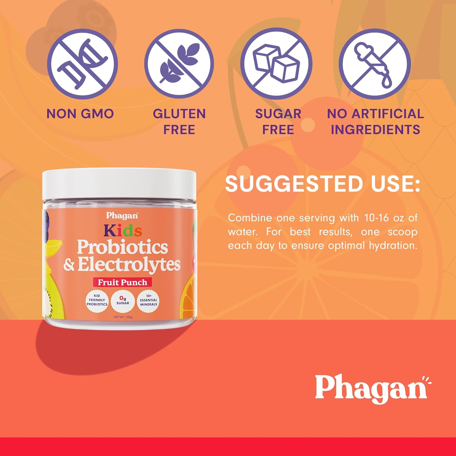 Kids Probiotic and Electrolytes Powder - Electrolyte Powder for Hydration, Digestive and Immune Support - Probiotics with Essential Minerals - Electrolytes Powder No Sugar for Active Kids