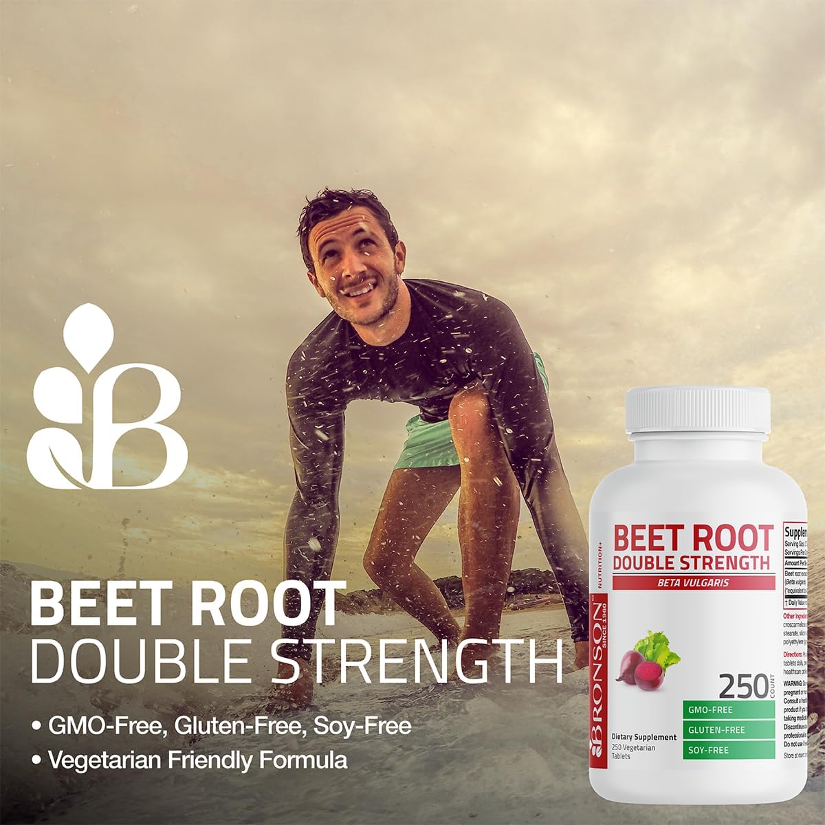 Bronson Beet Root Double Strength, Non-GMO, 120 Vegetarian Tablets