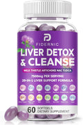 Liver Cleanse Detox & Repair - Herbal Liver Support Milk Thistle Supplement, 7500mg Strength Liver Health Support with Silymarin Artichoke Extract Dandelion Beet TUDCA Choline NAC, 60 Vegan Softgels