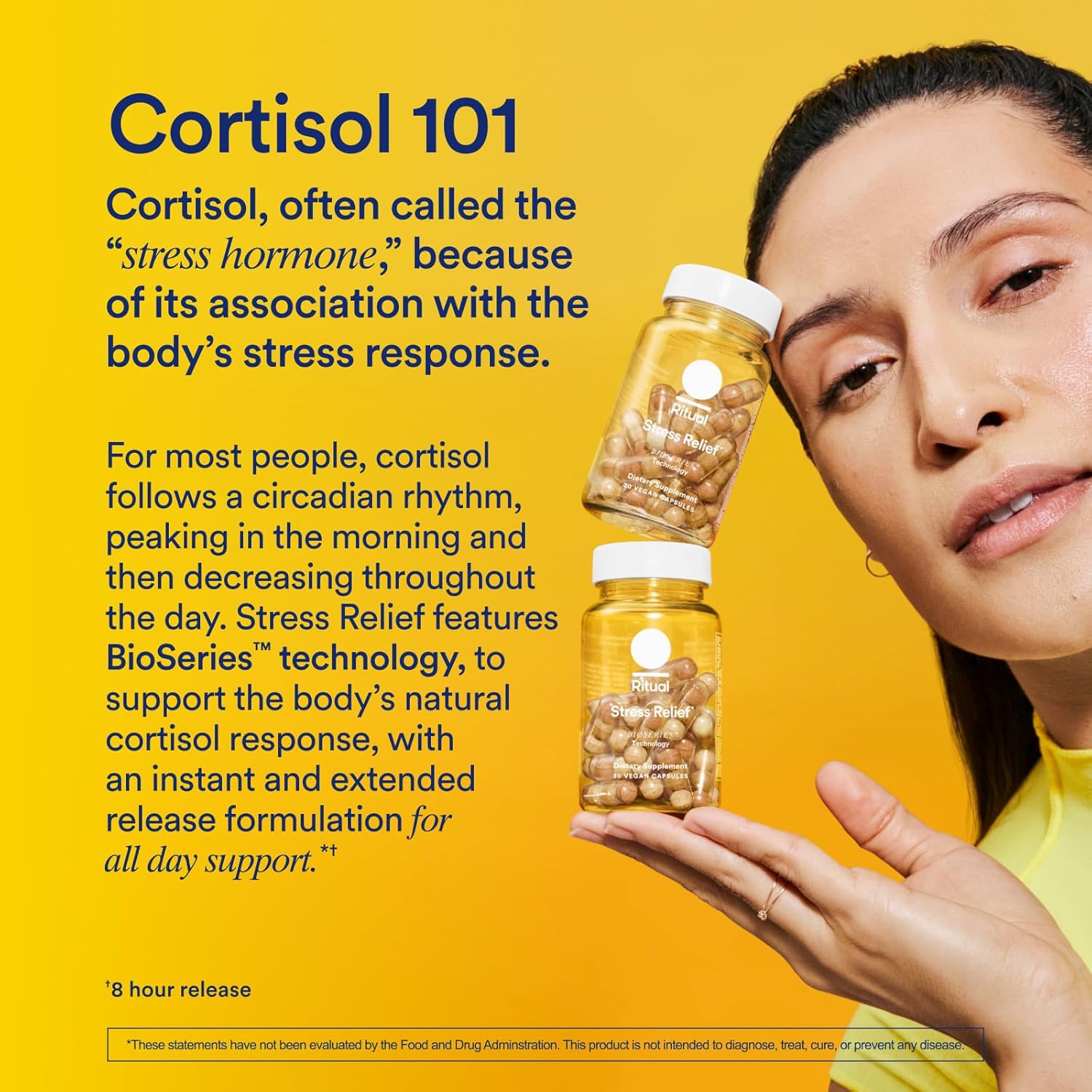 Ritual Stress Relief Supplement Shoden® Ashwagandha, Suntheanine® L-Theanine, and Saffron as affron®* BioSeries with 8-Hour Release to Support Natural Cortisol Response and Promote Calm, 30 Day