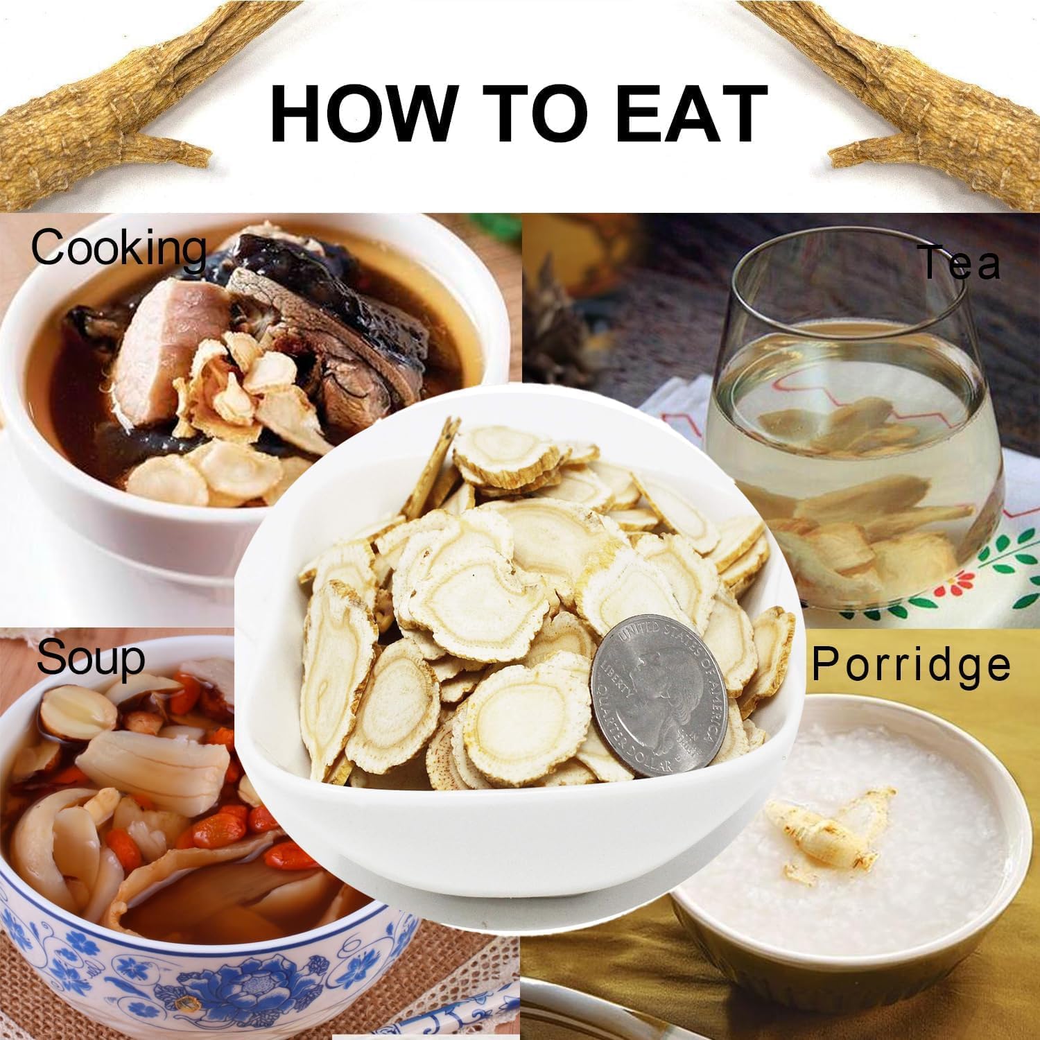 American Ginseng Slices from Wisconsin, American Wisconsin Ginseng Slices Root for Tea, Energy for Men Women Health Boosts Immunity, 多年生長 花旗參/西洋參, Larger Round Strip 1 Box of 8 Ounces