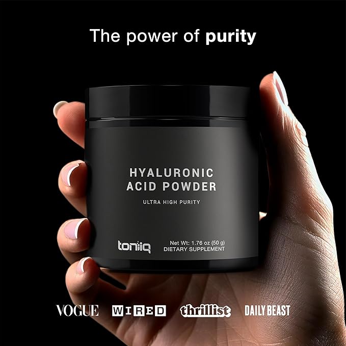 Ultra Purified Bioavailable Hyaluronic Acid Powder – Lab Tested Low Molecular Weight for Deeper Skin Hydration – 250 mg with Vitamin C for Enhanced Absorption – 180 Servings