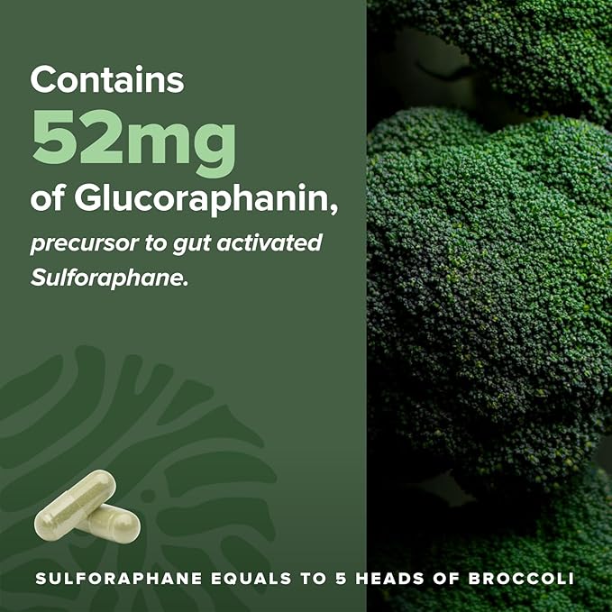 Complement Sulfora – Sulforaphane Supplement with Myrosinase, 52mg Glucoraphanin- Broccoli Seeds, Kale, Camu Camu, Mustard Seed, Quercetin, Brussels Sprouts– Natural Detox, Immune Support– 30 Servings