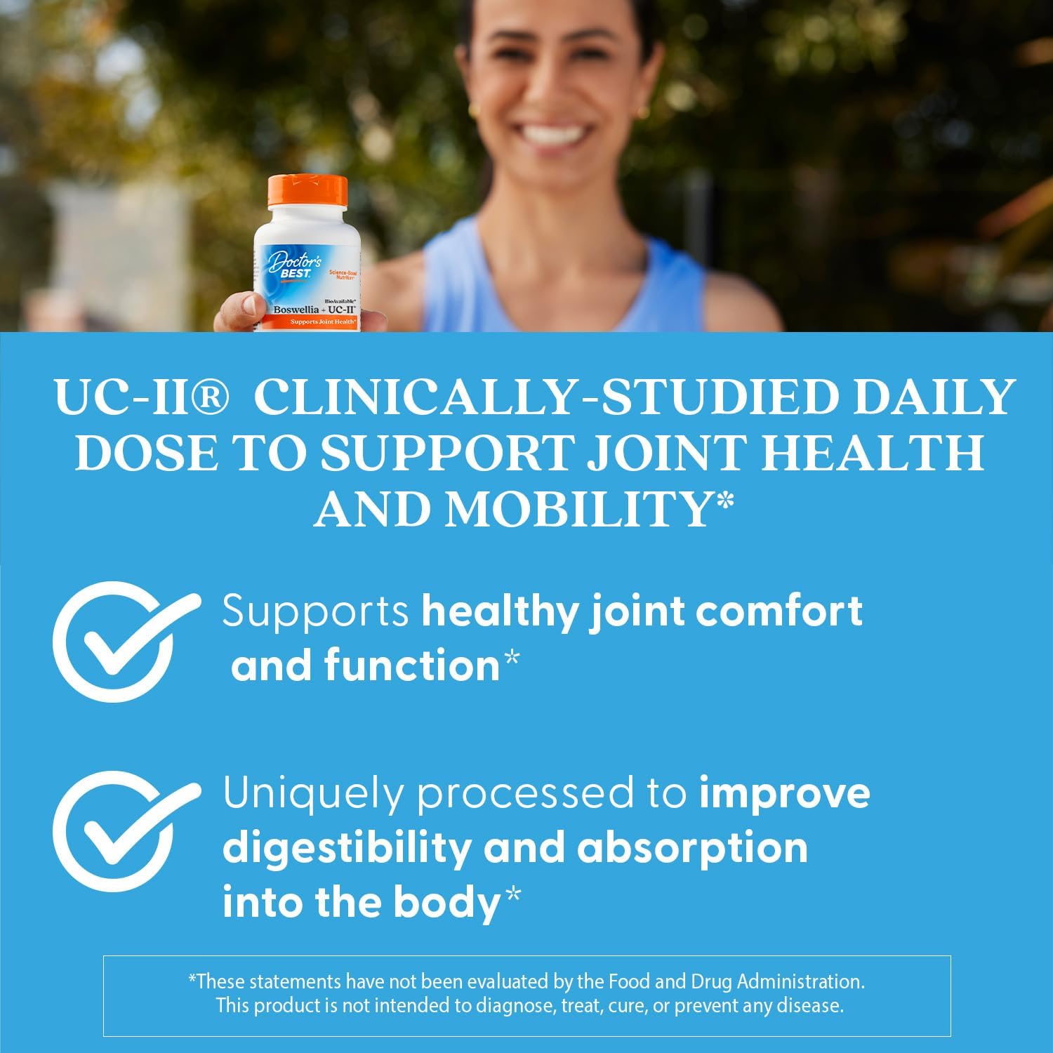 Doctor's Best BioAvailable Boswellia + UC-II, Supports Joint Health, Non-GMO, Gluten Free, Soy Free 60 Veggie Caps