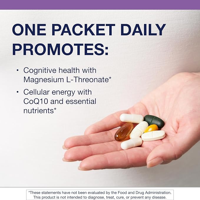 Metagenics Wellness Essentials Brain Health - Comprehensive Daily Multivitamin Packs* - with Alpha Lipoic Acid, Biotin, DHA, Folate & CoQ10 - Supports Memory, Focus & Brain Function* - 30 Packets
